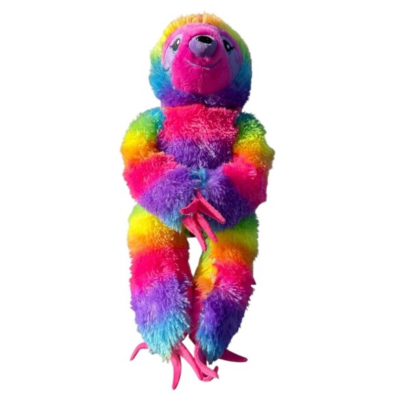 BABW Let's Hang Rainbow Tie Die Sloth Plush Stuffed Security Support Pet Toy - Picture 1 of 16